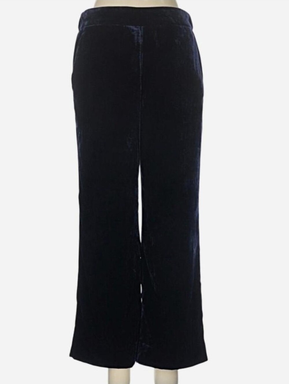 NWT J.Crew Navy Blue Velvet Peyton Wide Leg Pants 8 Petite